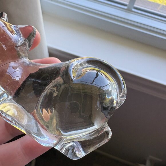 Fenton Glass Sleeping Cat Clear Glossy Made in USA Paper Weight - Picture 9 of 9